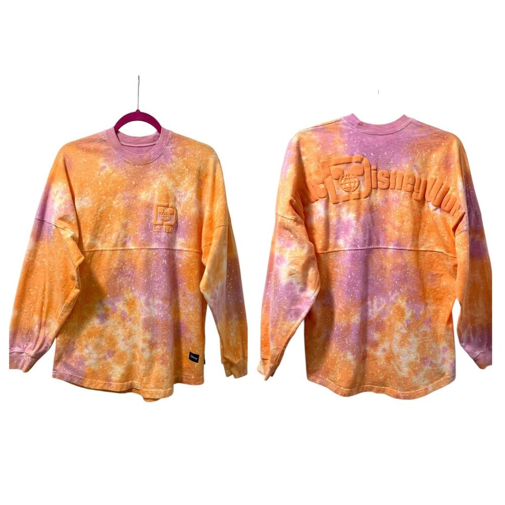 Disney World Tie Dye Sherbet Lightweight Spirit Jersey Adult XS Purple/Orange